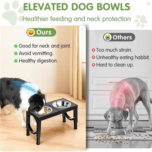 Elevated Dog Bowls Large Breed XiaZ Raised Dogs Bowl Stand Large/Medium Sized - Picture 3 of 7